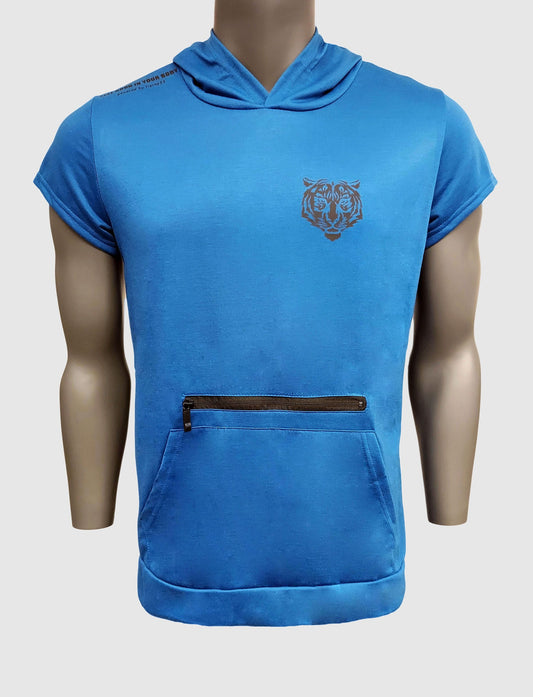 Hooded T-shirt with front Zipper Pocket Men