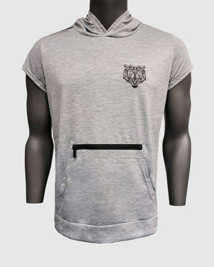 Hooded T-shirt with front Zipper Pocket Men