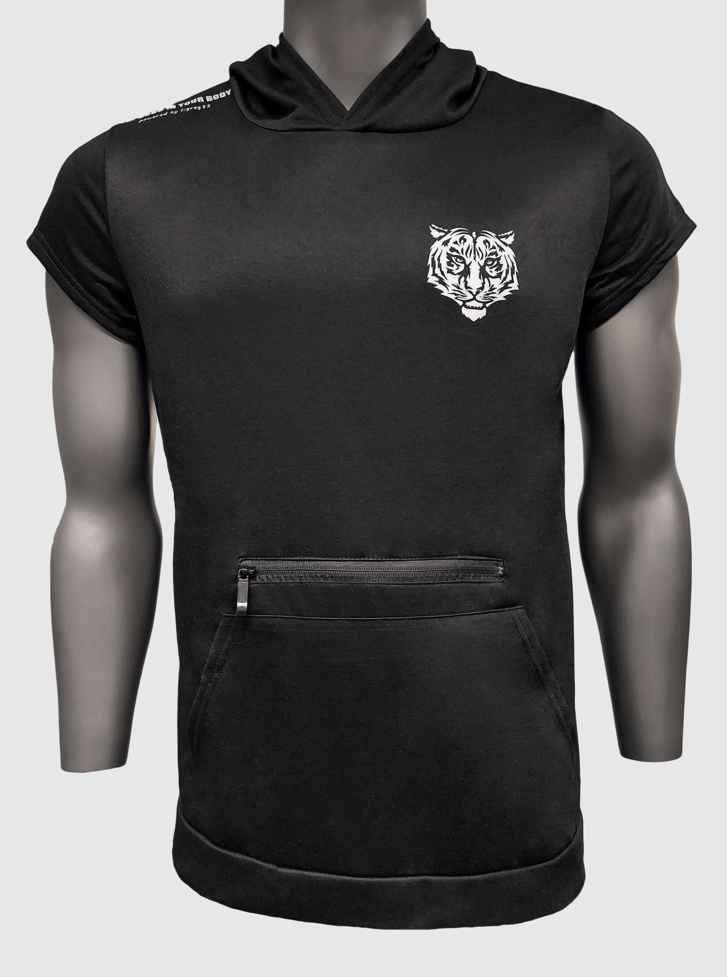 Hooded T-shirt with front Zipper Pocket Men