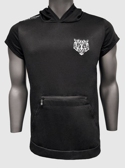 Hooded T-shirt with front Zipper Pocket Men