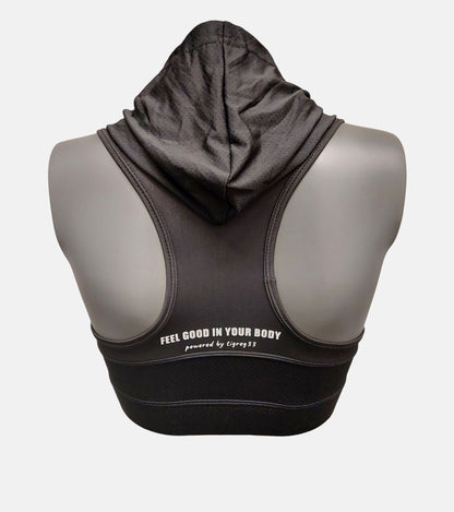 Haut court de sport à capuche pour femmes