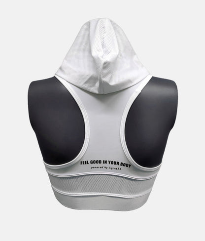 Haut court de sport à capuche pour femmes