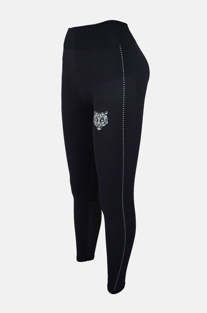 High Waist Leggings with Sides White Line Women